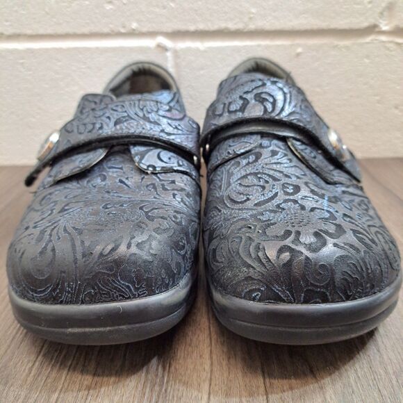 ALEGRIA Joleen Navy Swish Clog. Casual Slip On Floral Shoes Women's Size 10.5M - Picture 3 of 9